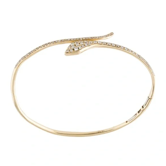 14K Yellow Gold Hinge Bracelet with Snake Motif - Picture 3 of 3